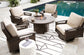 Paradise Trail Outdoor Fire Pit Table and 4 Chairs Signature Design by Ashley®