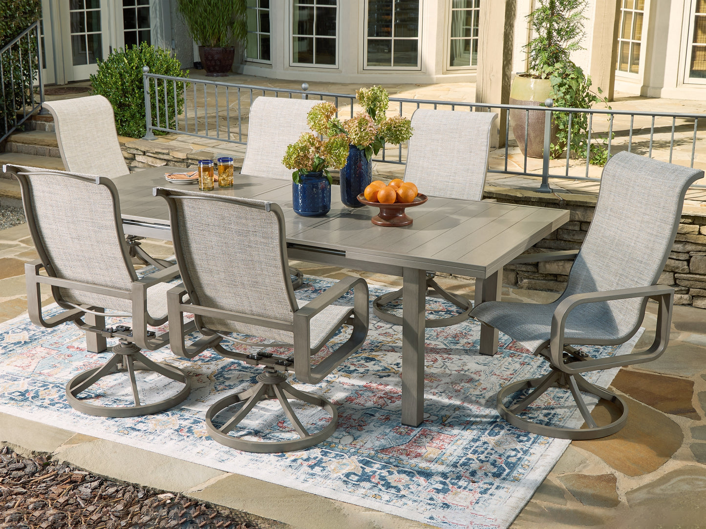 Beach Front Outdoor Dining Table and 6 Chairs Signature Design by Ashley®