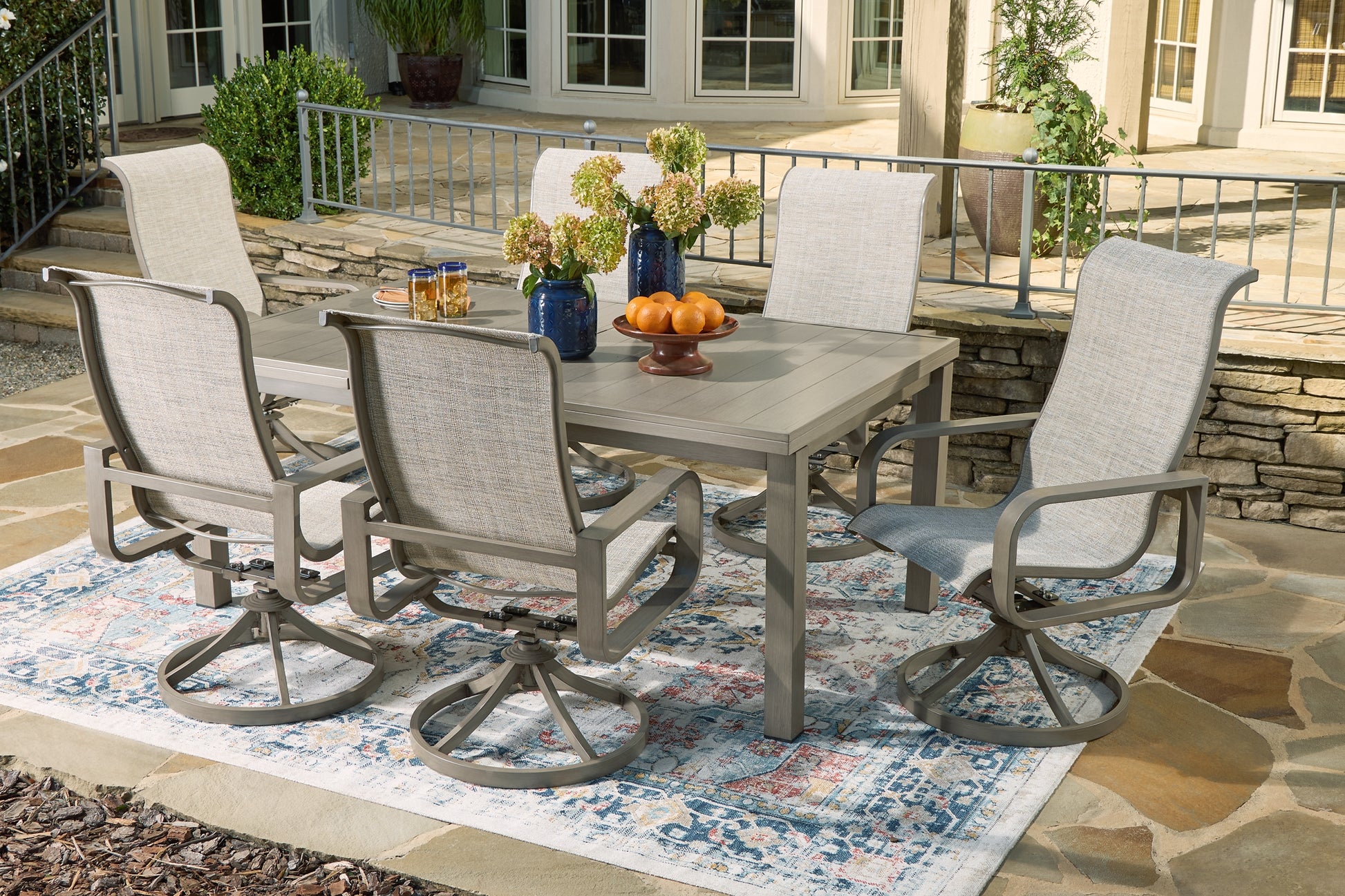 Beach Front Outdoor Dining Table and 6 Chairs Signature Design by Ashley®