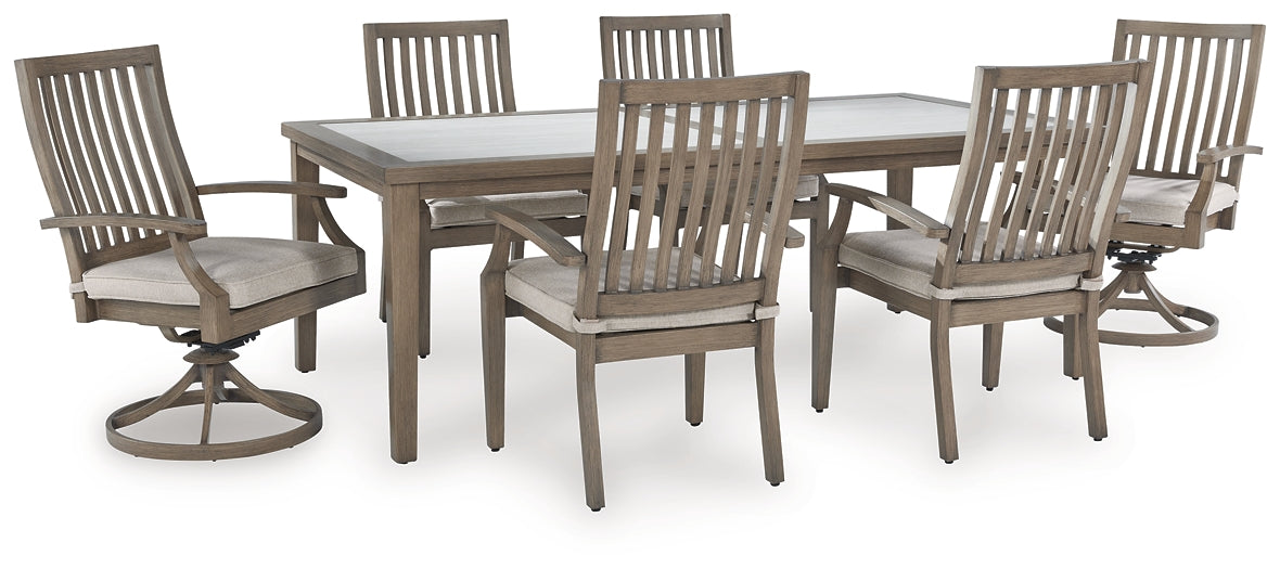 Rainier Ranch Outdoor Dining Table and 6 Chairs Signature Design by Ashley®