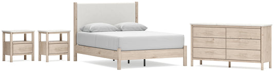 Cadmori Queen Upholstered Panel Bed with Dresser and 2 Nightstands Signature Design by Ashley®