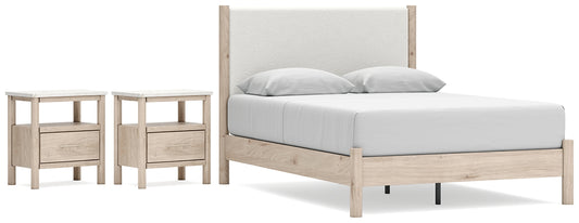 Cadmori Queen Upholstered Panel Bed with 2 Nightstands Signature Design by Ashley®