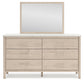 Cadmori Queen Upholstered Panel Bed with Mirrored Dresser, Chest and Nightstand Signature Design by Ashley®