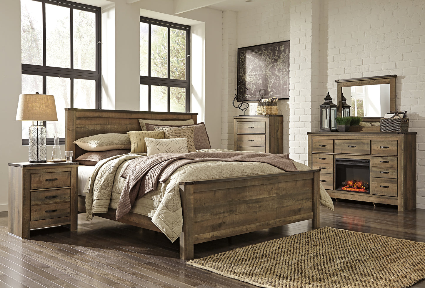 Trinell King Panel Bed with Dresser, Chest and Nightstand Signature Design by Ashley®