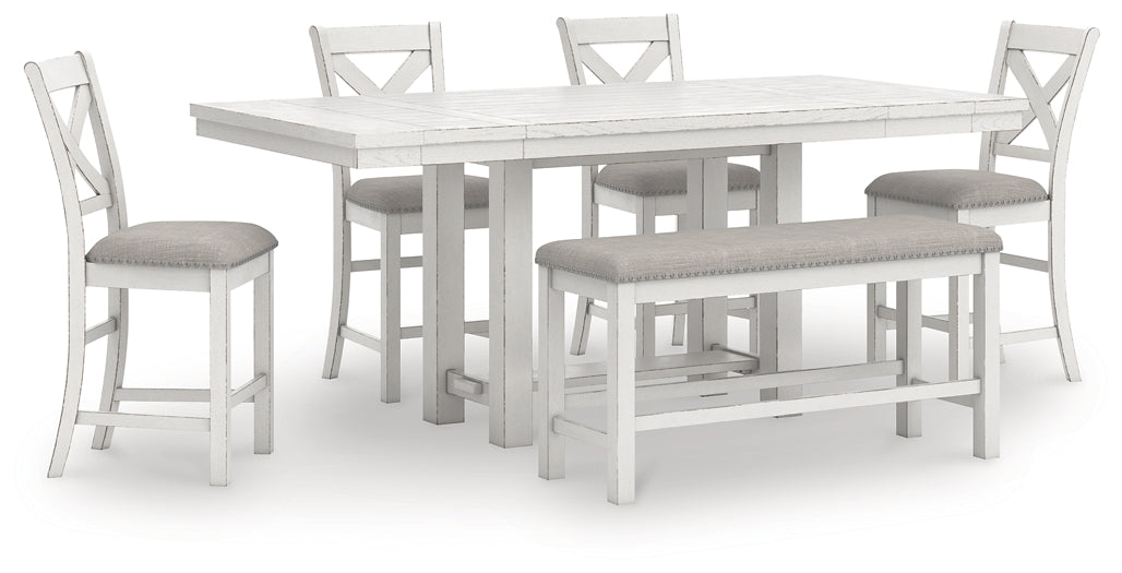 Robbinsdale Counter Height Dining Table and 4 Barstools and Bench Signature Design by Ashley®