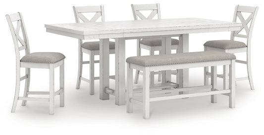 Robbinsdale Counter Height Dining Table and 4 Barstools and Bench Signature Design by Ashley®