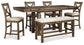 Moriville Counter Height Dining Table and 4 Barstools and Bench Signature Design by Ashley®