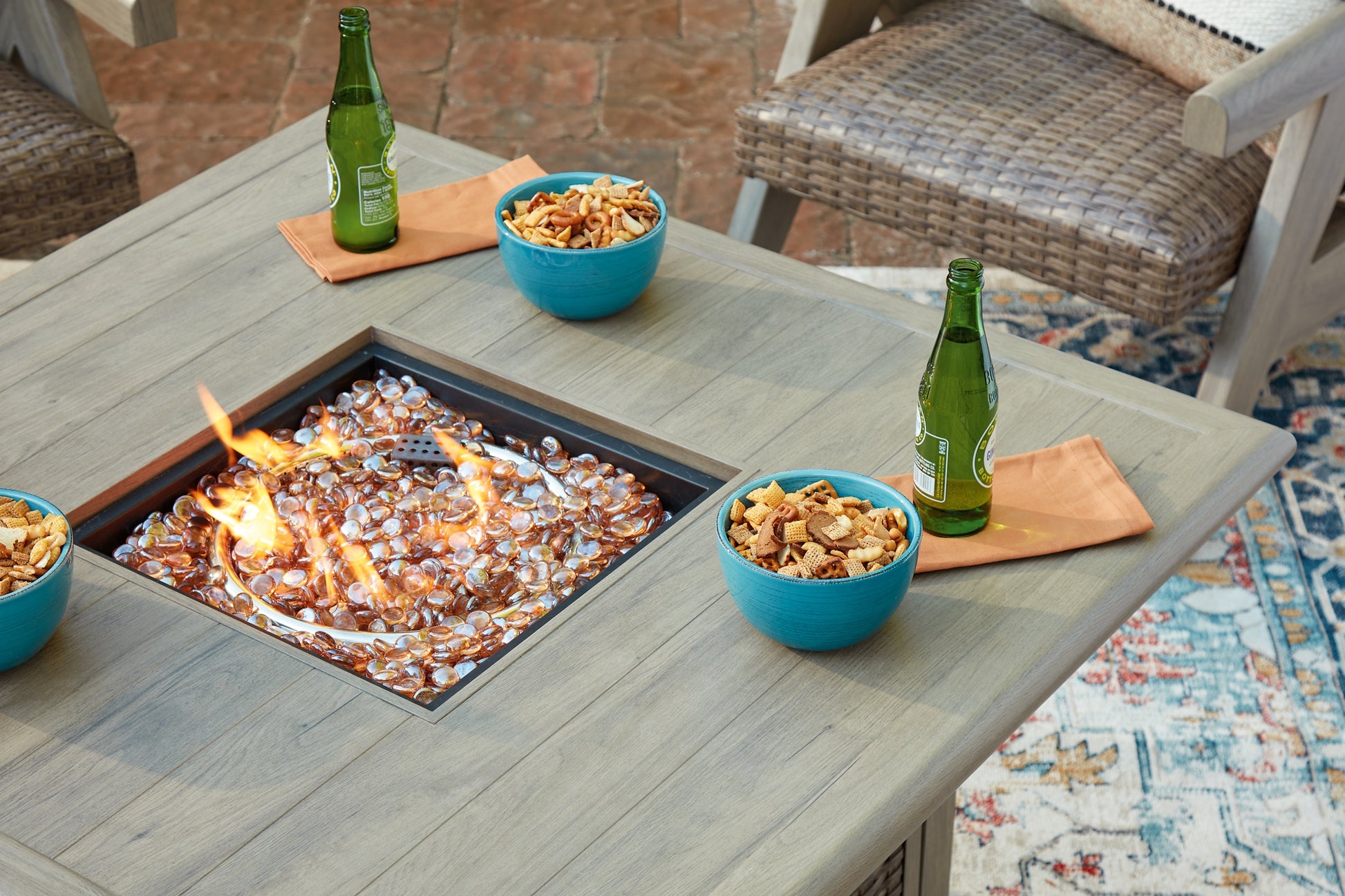 Cliff Trails Square Fire Pit Table Signature Design by Ashley®