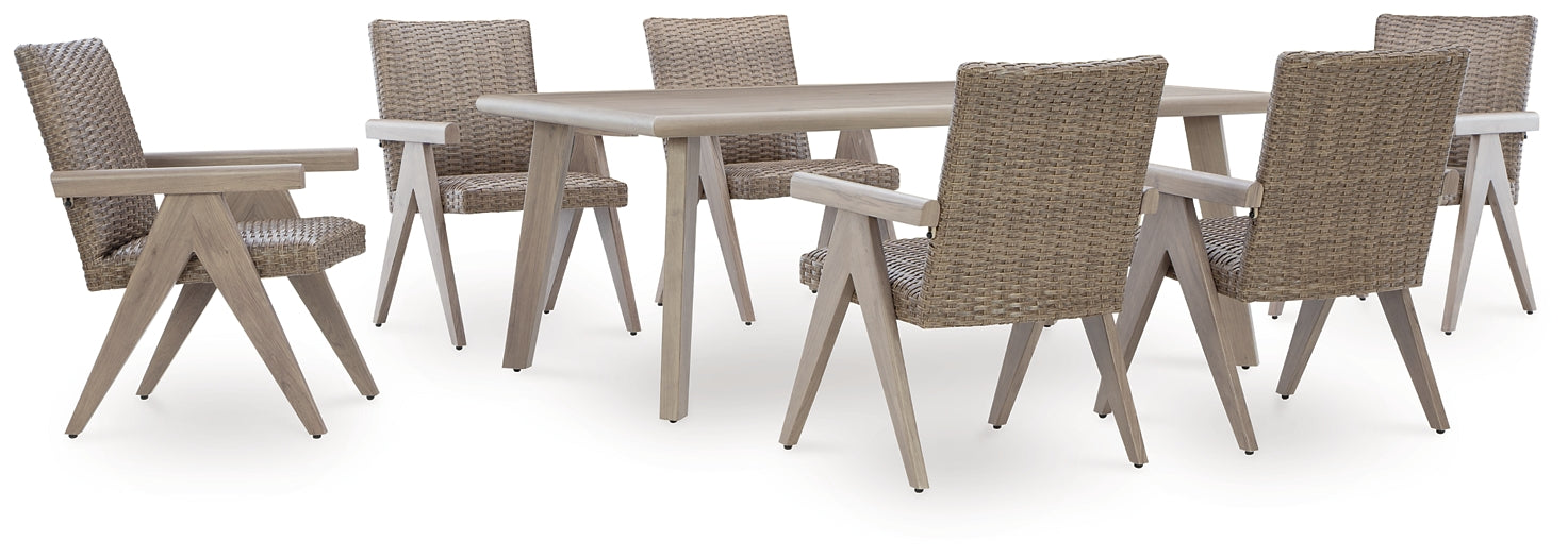 Cliff Trails Outdoor Dining Table and 6 Chairs Signature Design by Ashley®