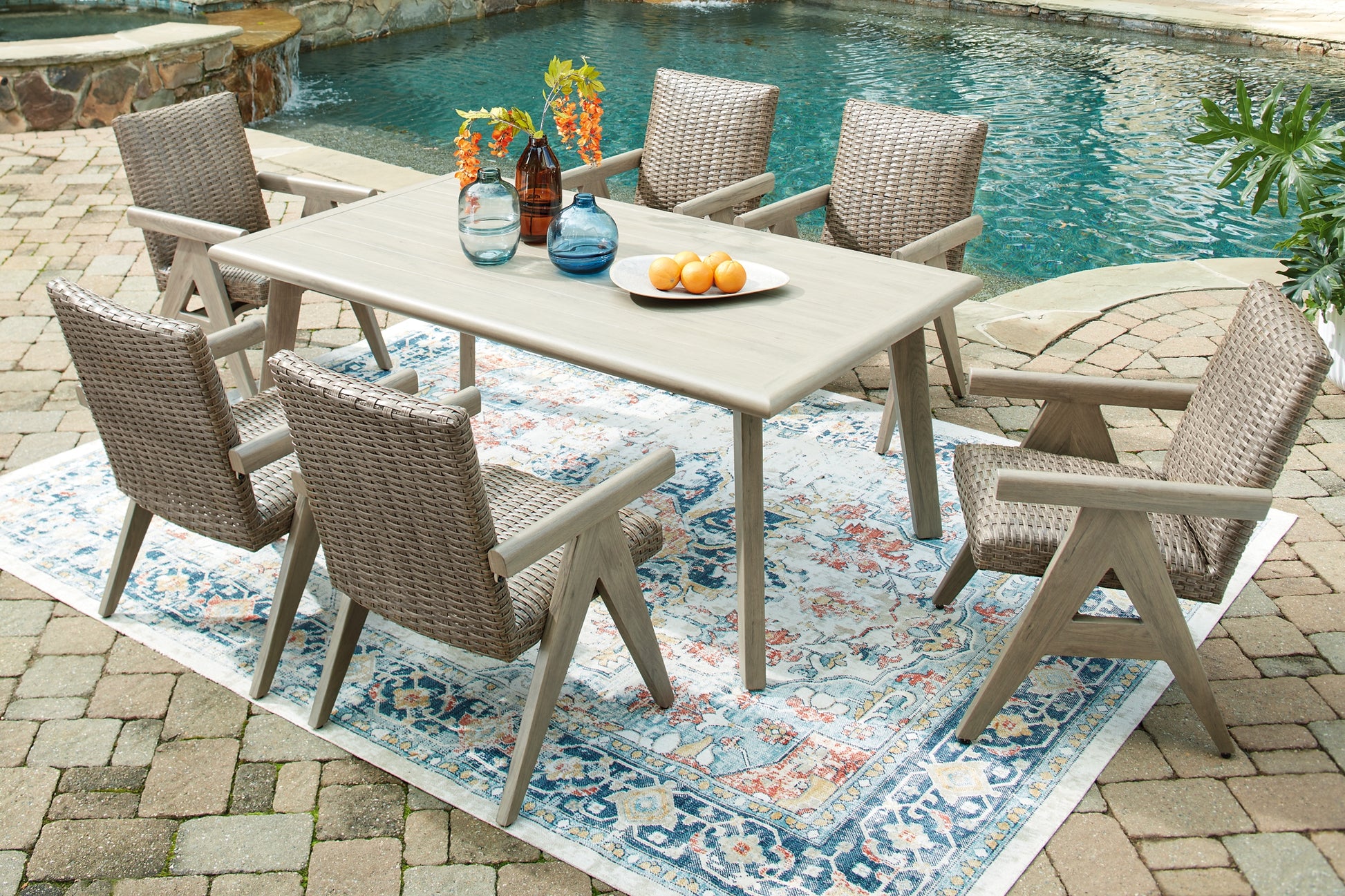 Cliff Trails Outdoor Dining Table and 6 Chairs Signature Design by Ashley®