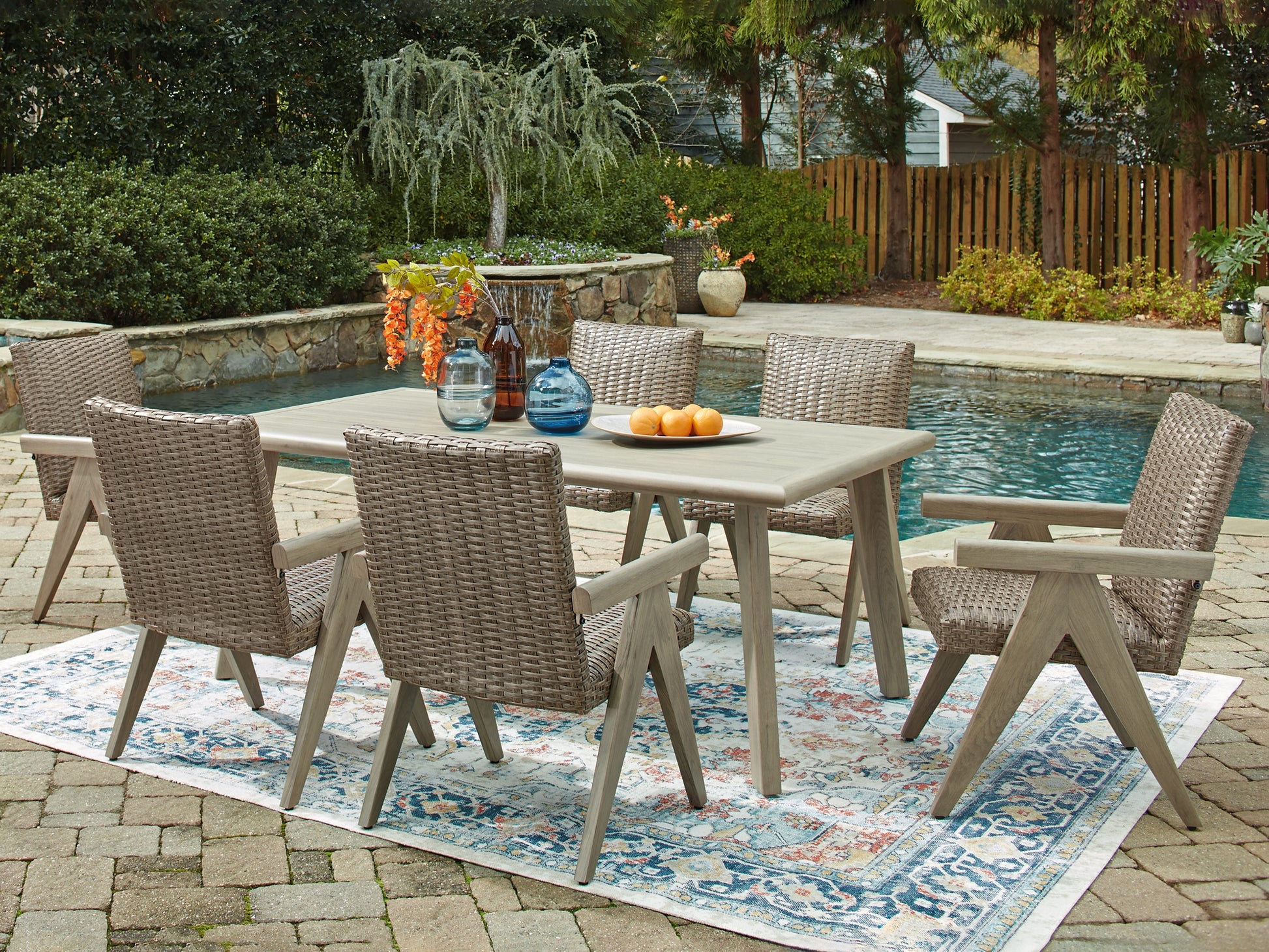 Cliff Trails Outdoor Dining Table and 6 Chairs Signature Design by Ashley®