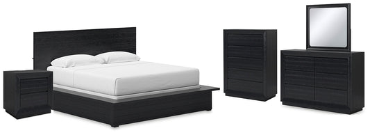 Londer King Panel Bed with Mirrored Dresser, Chest and Nightstand Millennium® by Ashley
