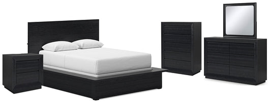Londer Queen Panel Bed with Mirrored Dresser, Chest and Nightstand Millennium® by Ashley
