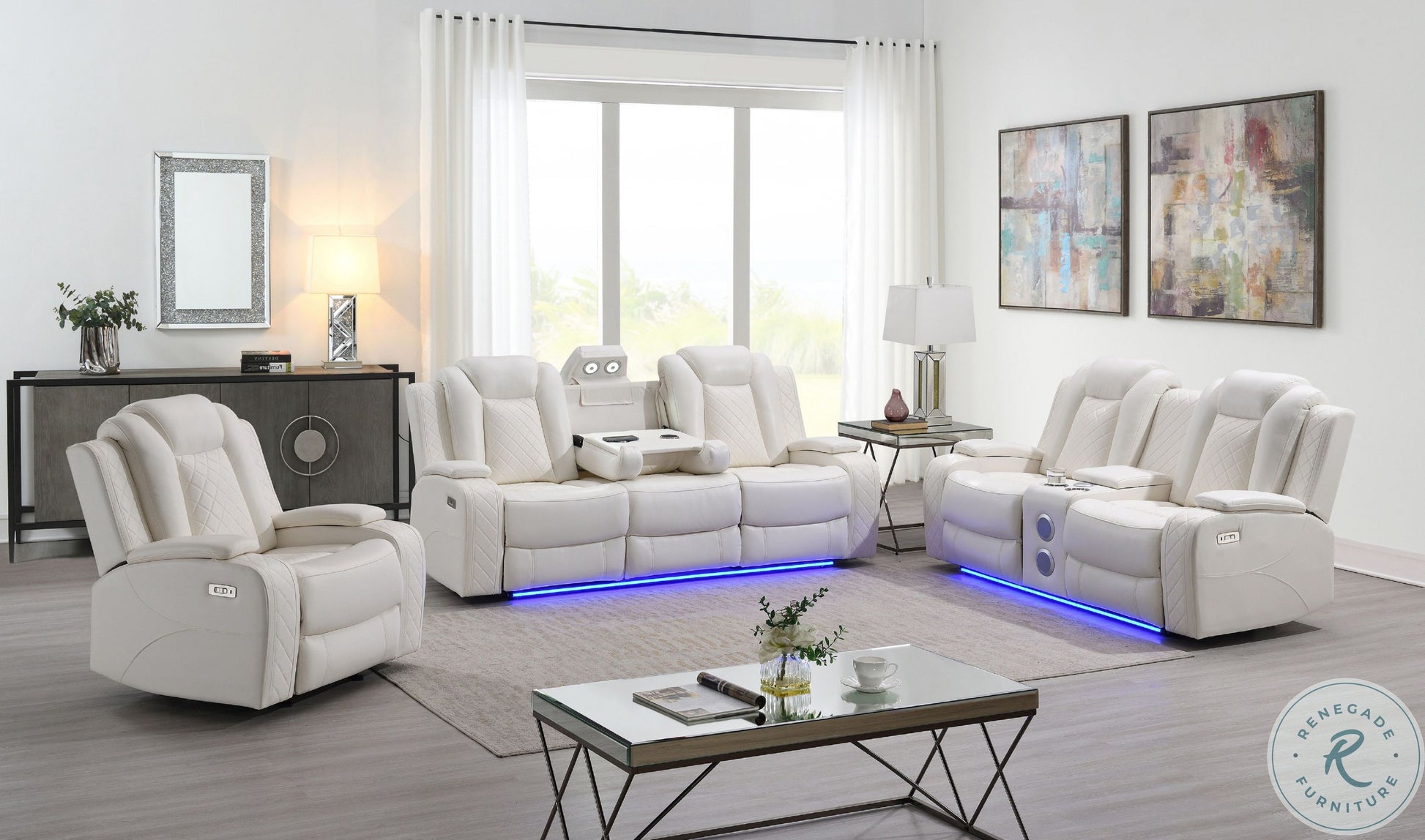 Orion White Sofa and Loveseat New Classic Furniture