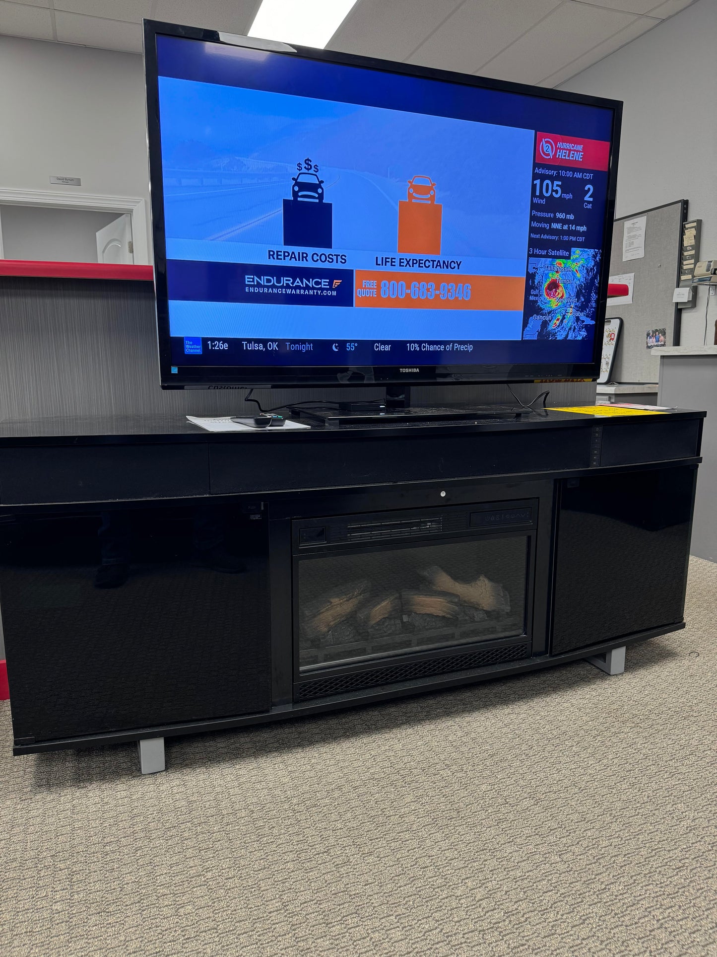 TV Stand with Speakers and Fireplace Twin-Star International Inc.