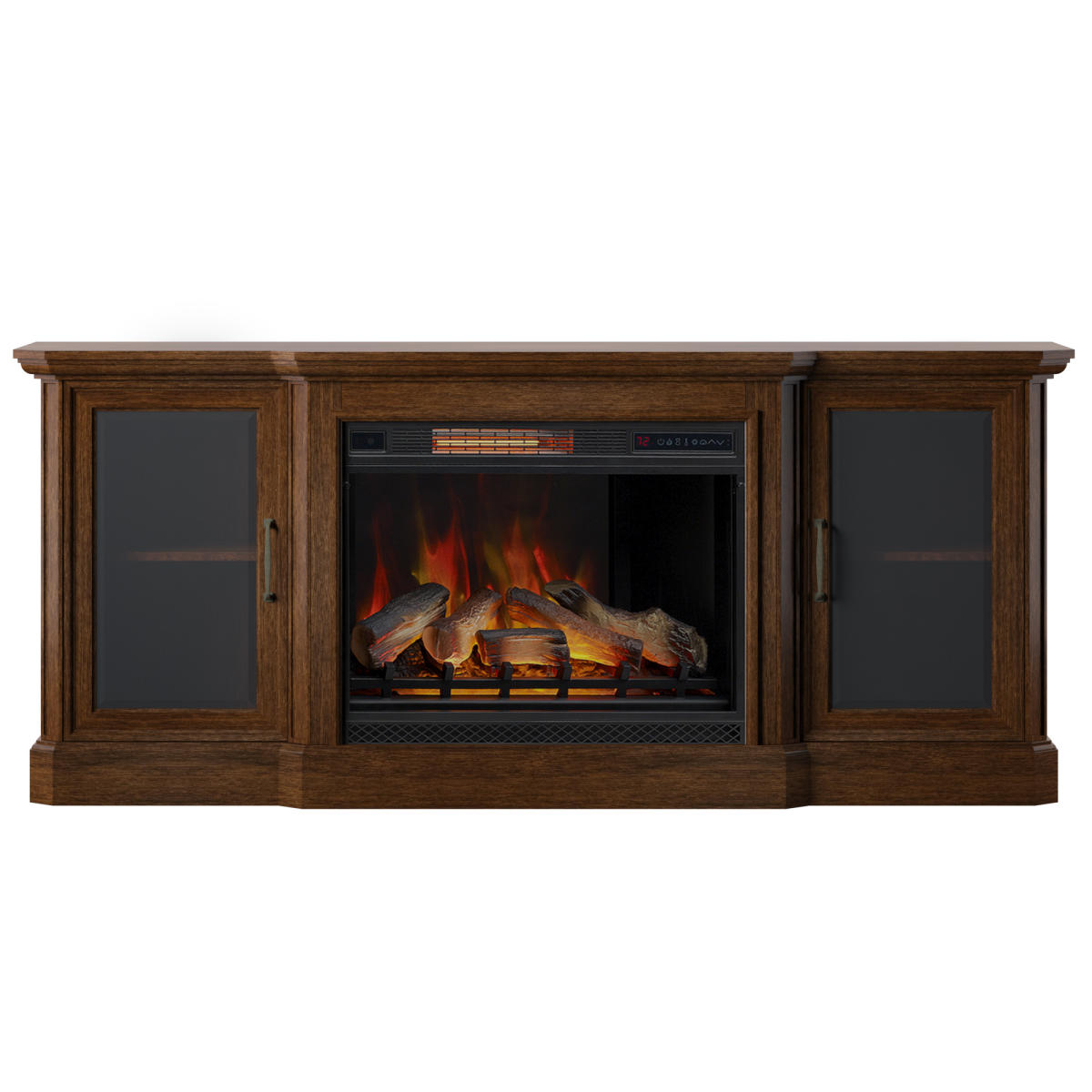 Hershel 75" Media Man TV Stand W/Fireplace Twin-Star International Inc.