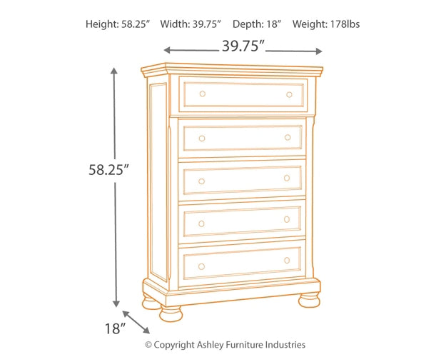 Robbinsdale Five Drawer Chest Signature Design by Ashley®