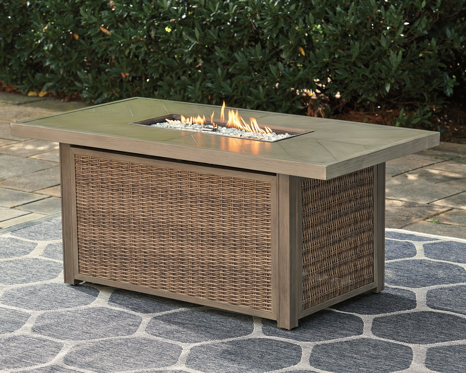 Beachcroft Rectangular Fire Pit Table Signature Design by Ashley®