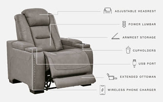 The Man-Den PWR Recliner/ADJ Headrest Signature Design by Ashley®