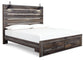 Drystan King Panel Bed with Storage with Mirrored Dresser Signature Design by Ashley®