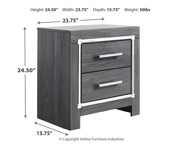 Lodanna Queen Panel Bed with 2 Storage Drawers with Mirrored Dresser, Chest and Nightstand Signature Design by Ashley®