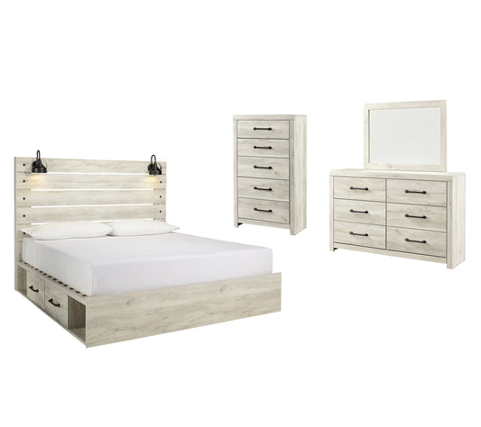 Cambeck King Panel Bed with 2 Storage Drawers with Mirrored Dresser, Chest and Nightstand Signature Design by Ashley®