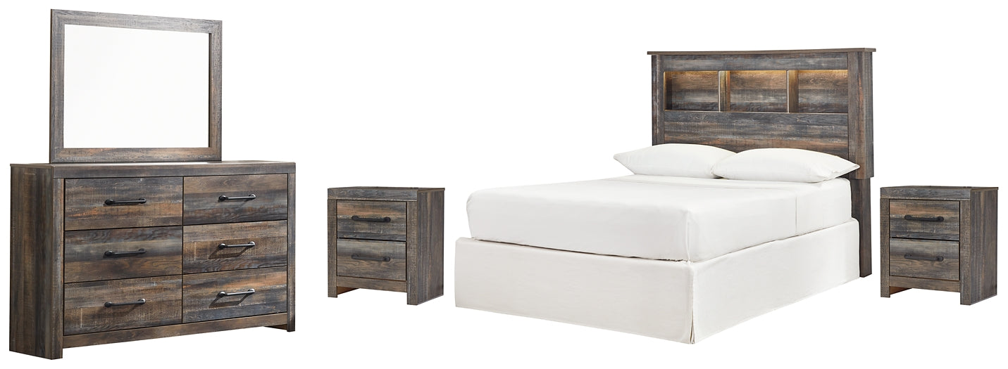 Drystan Full Bookcase Headboard with Mirrored Dresser and 2 Nightstands Signature Design by Ashley®