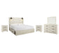 Cambeck King Panel Bed with 4 Storage Drawers with Mirrored Dresser and 2 Nightstands Signature Design by Ashley®