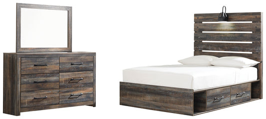 Drystan Full Panel Bed with 4 Storage Drawers with Mirrored Dresser Signature Design by Ashley®