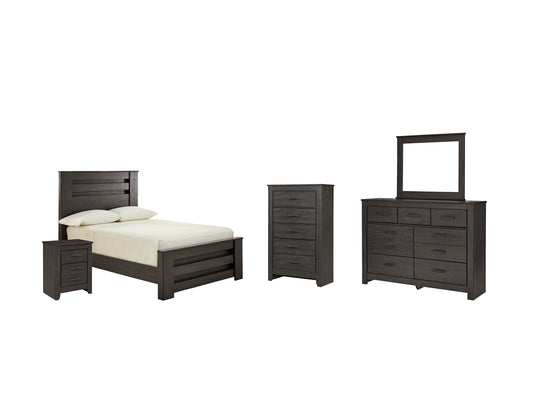 Brinxton Full Panel Bed with Mirrored Dresser, Chest and Nightstand Signature Design by Ashley®