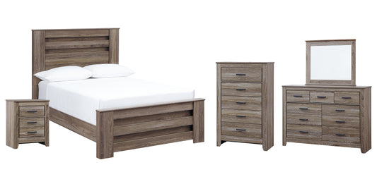 Zelen Full Panel Bed with Mirrored Dresser, Chest and Nightstand Signature Design by Ashley®