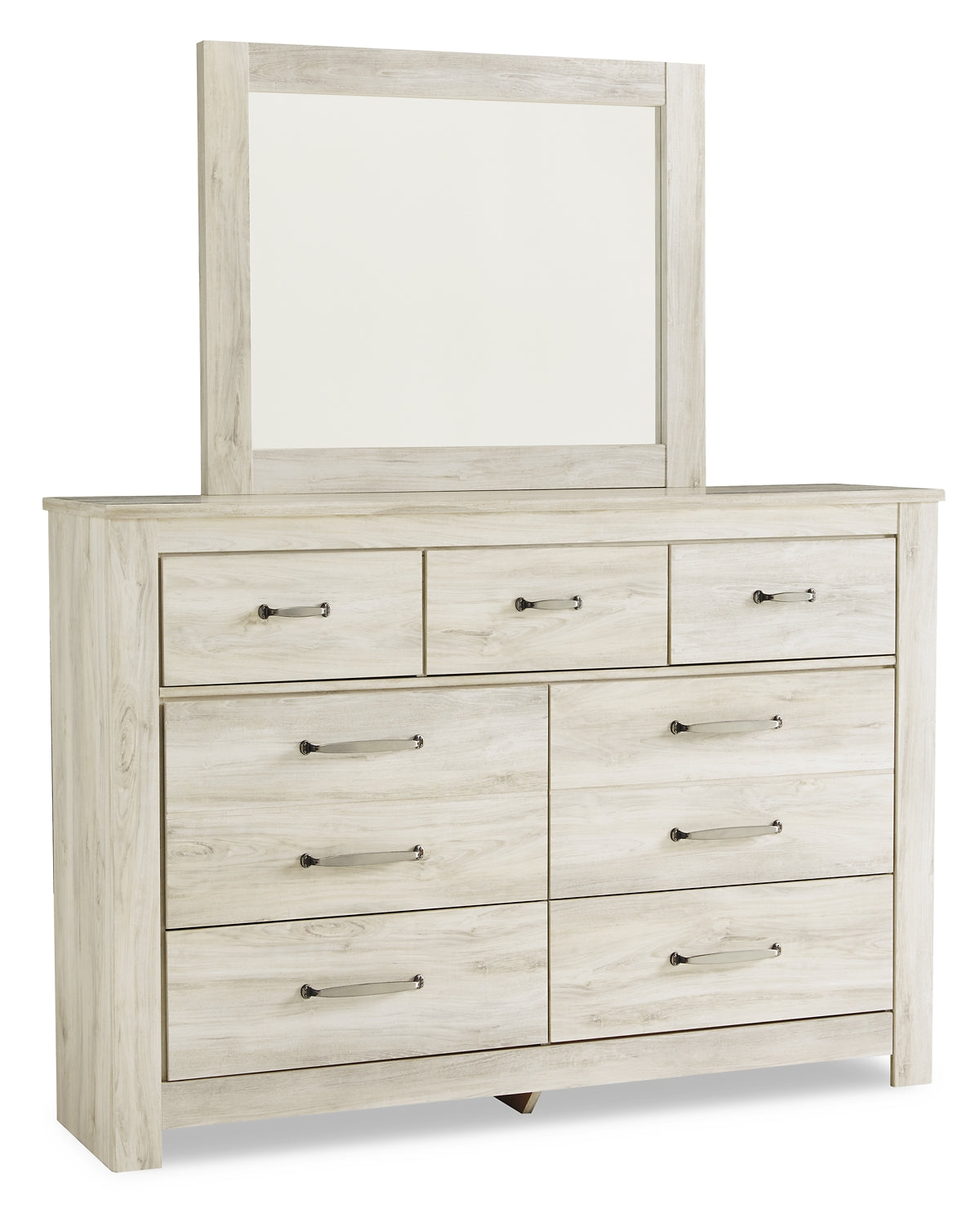 Bellaby Queen Crossbuck Panel Bed with Mirrored Dresser Signature Design by Ashley®