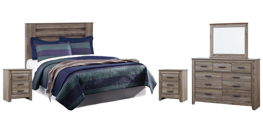 Zelen King/California King Panel Headboard with Mirrored Dresser and 2 Nightstands Signature Design by Ashley®