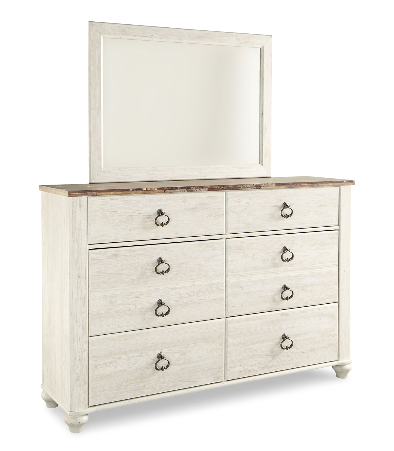 Willowton Queen Panel Bed with Mirrored Dresser Signature Design by Ashley®