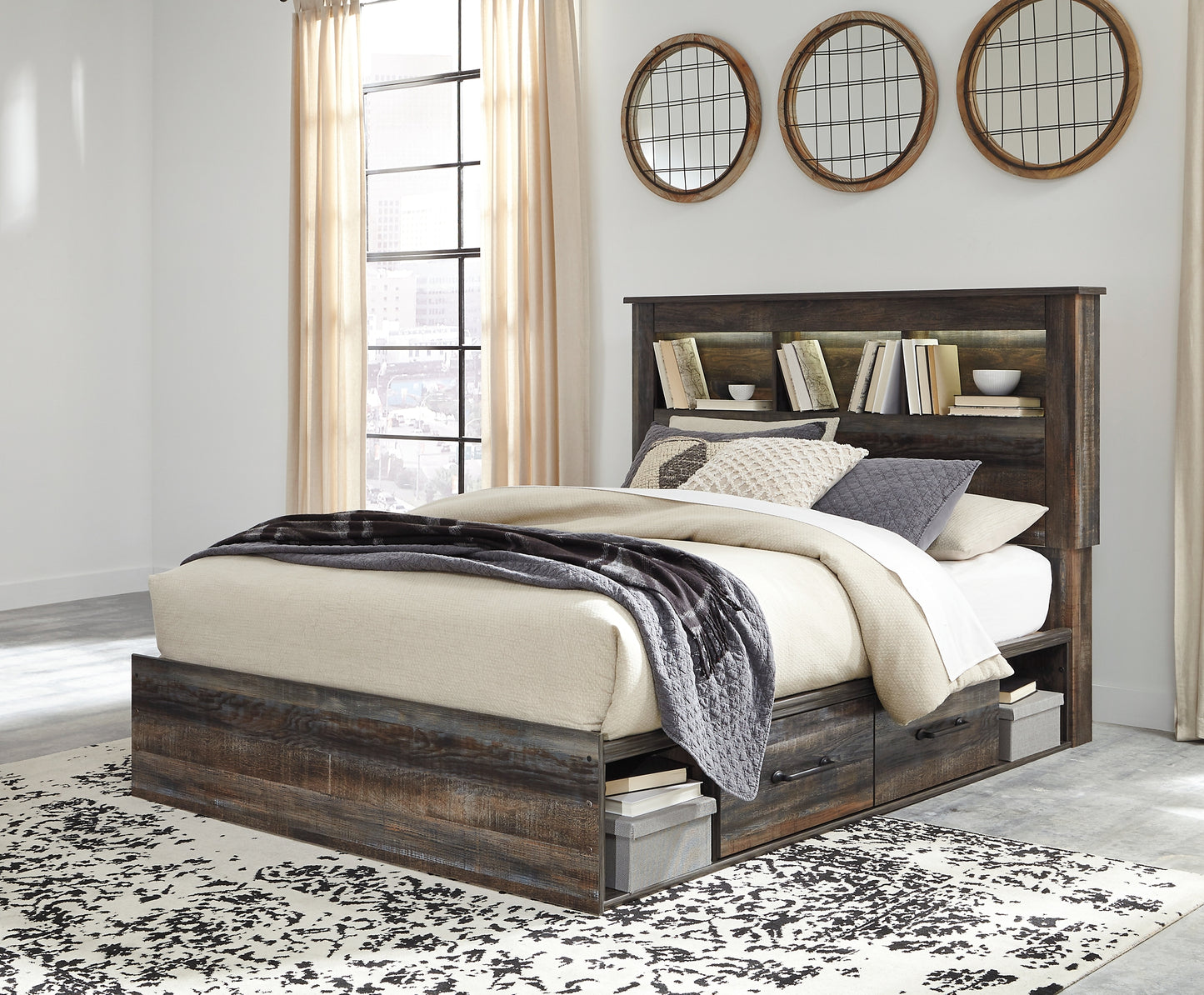 Drystan Queen Bookcase Bed with 4 Storage Drawers with Dresser Signature Design by Ashley®