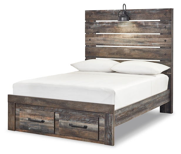 Drystan Full Panel Bed with 2 Storage Drawers with Mirrored Dresser and 2 Nightstands Signature Design by Ashley®