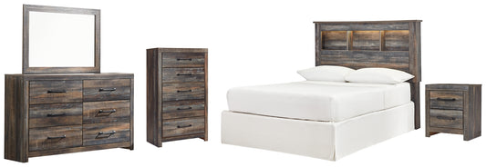 Drystan Full Bookcase Headboard with Mirrored Dresser, Chest and Nightstand Signature Design by Ashley®