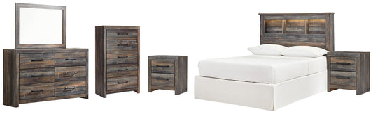 Drystan Full Bookcase Headboard with Mirrored Dresser, Chest and 2 Nightstands Signature Design by Ashley®