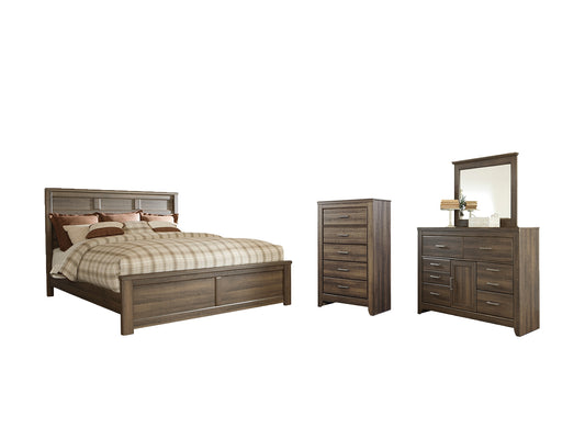 Juararo Queen Panel Bed with Mirrored Dresser and Chest Signature Design by Ashley®