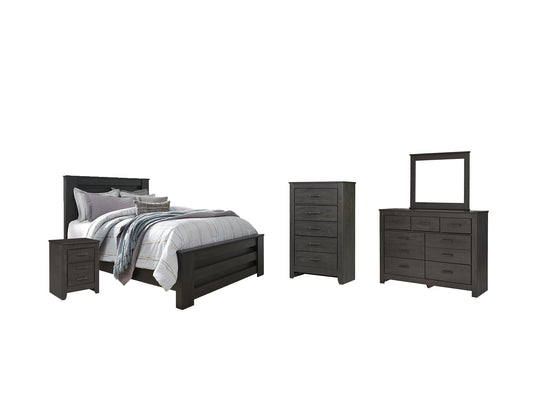 Brinxton Queen Panel Bed with Mirrored Dresser, Chest and Nightstand Signature Design by Ashley®