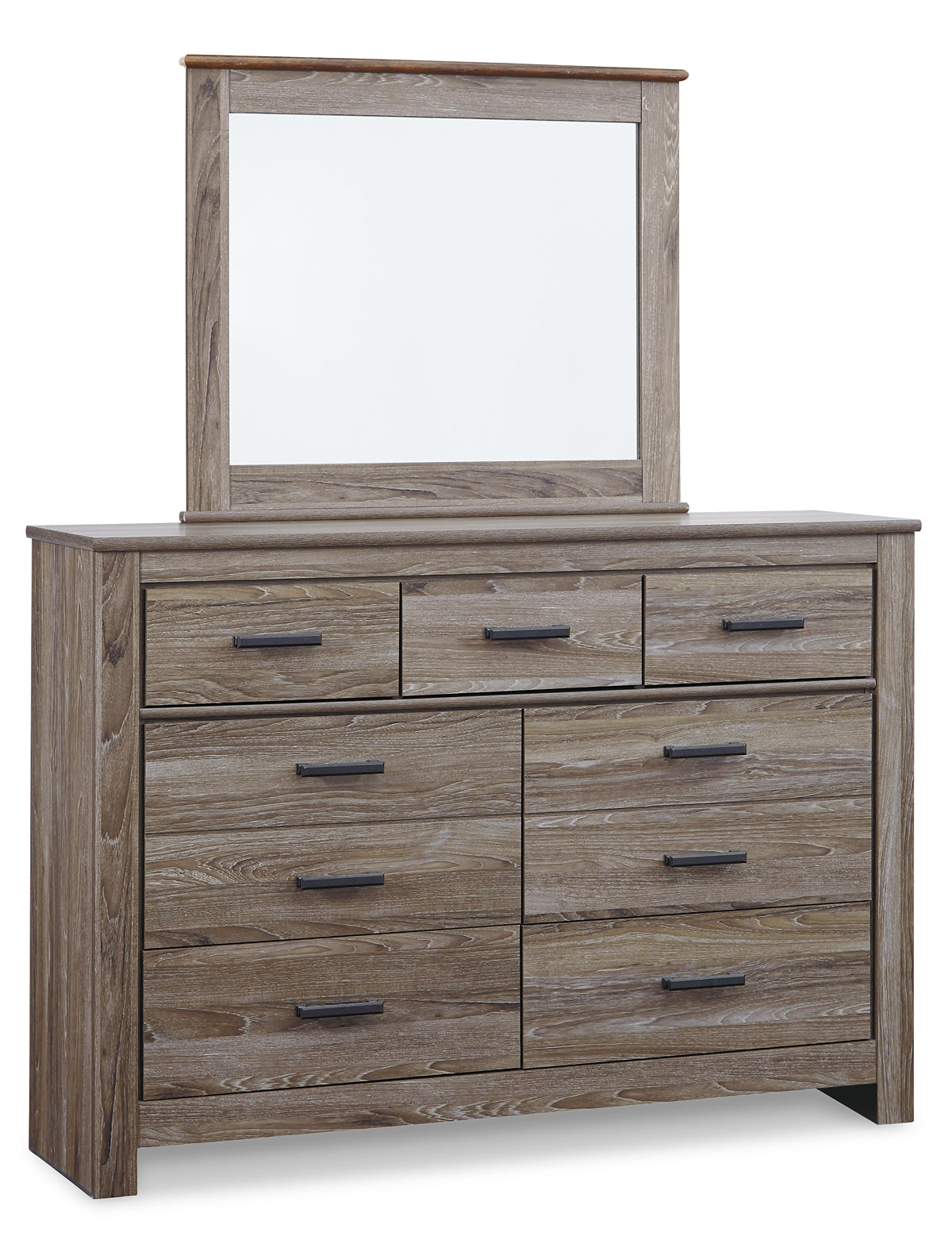 Zelen Full Panel Headboard with Mirrored Dresser and 2 Nightstands Signature Design by Ashley®