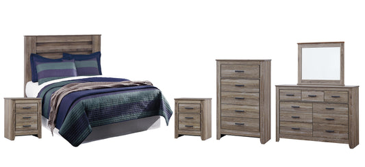 Zelen Full Panel Headboard with Mirrored Dresser, Chest and 2 Nightstands Signature Design by Ashley®