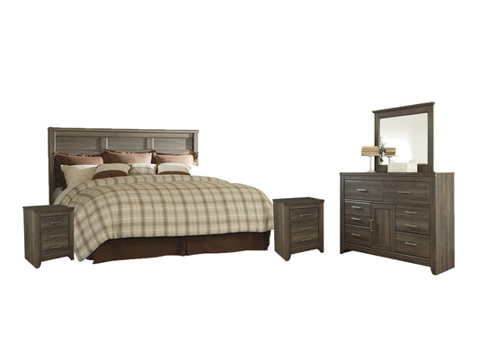 Juararo King/California King Panel Headboard with Mirrored Dresser and 2 Nightstands Signature Design by Ashley®