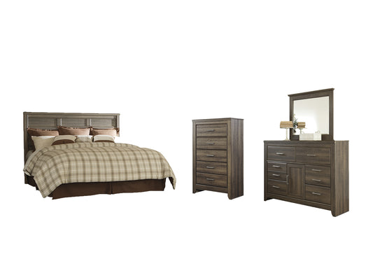 Juararo King/California King Panel Headboard with Mirrored Dresser and Chest Signature Design by Ashley®