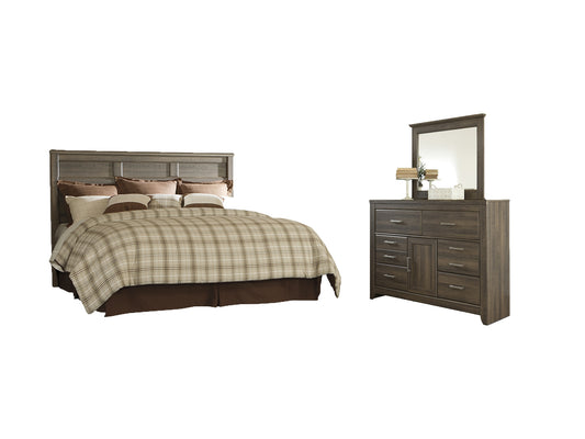 Juararo King/California King Panel Headboard with Mirrored Dresser Signature Design by Ashley®