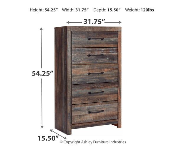 Drystan King Panel Bed with Storage with Mirrored Dresser and Chest Signature Design by Ashley®