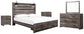 Drystan King Panel Bed with Storage with Mirrored Dresser and 2 Nightstands Signature Design by Ashley®