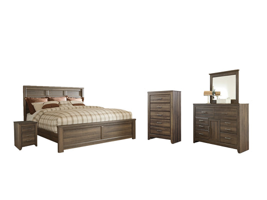 Juararo Queen Panel Bed with Mirrored Dresser, Chest and Nightstand Signature Design by Ashley®