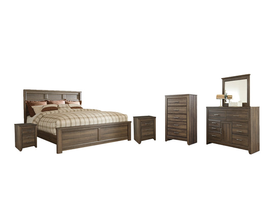 Juararo Queen Panel Bed with Mirrored Dresser, Chest and 2 Nightstands Signature Design by Ashley®