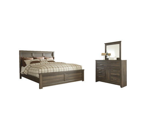 Juararo King Panel Bed with Mirrored Dresser Signature Design by Ashley®